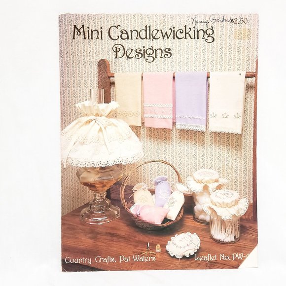 Mini Candlewicking Designs Country Crafts Leaflet 1982 Pat Waters Flowers - Picture 1 of 4